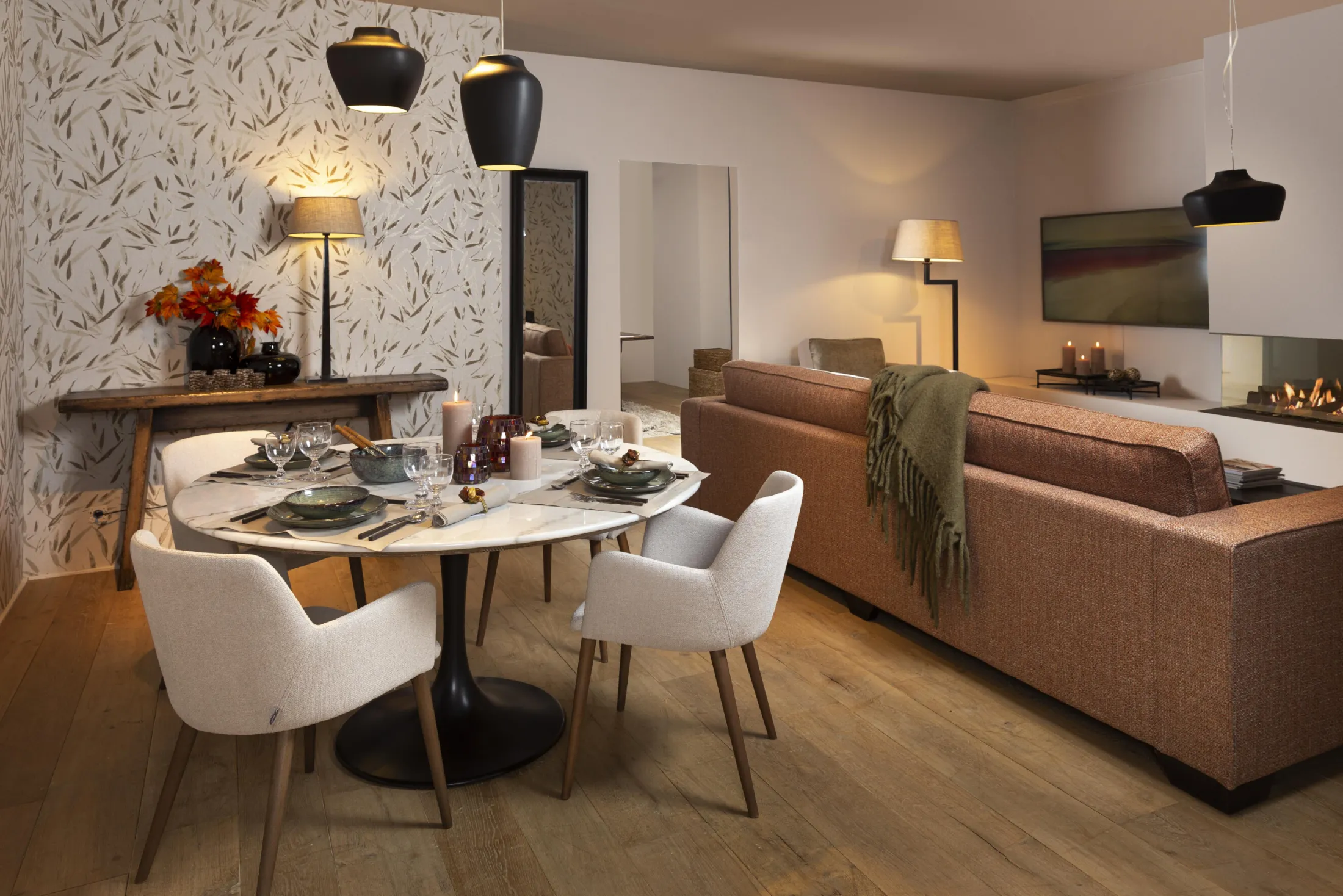 Discount Flamant Aboah, Eettafel, Rond, Wit Marmer, 145 Cm