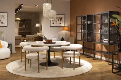 Discount Flamant Aboah, Eettafel, Rond, Wit Marmer, 145 Cm
