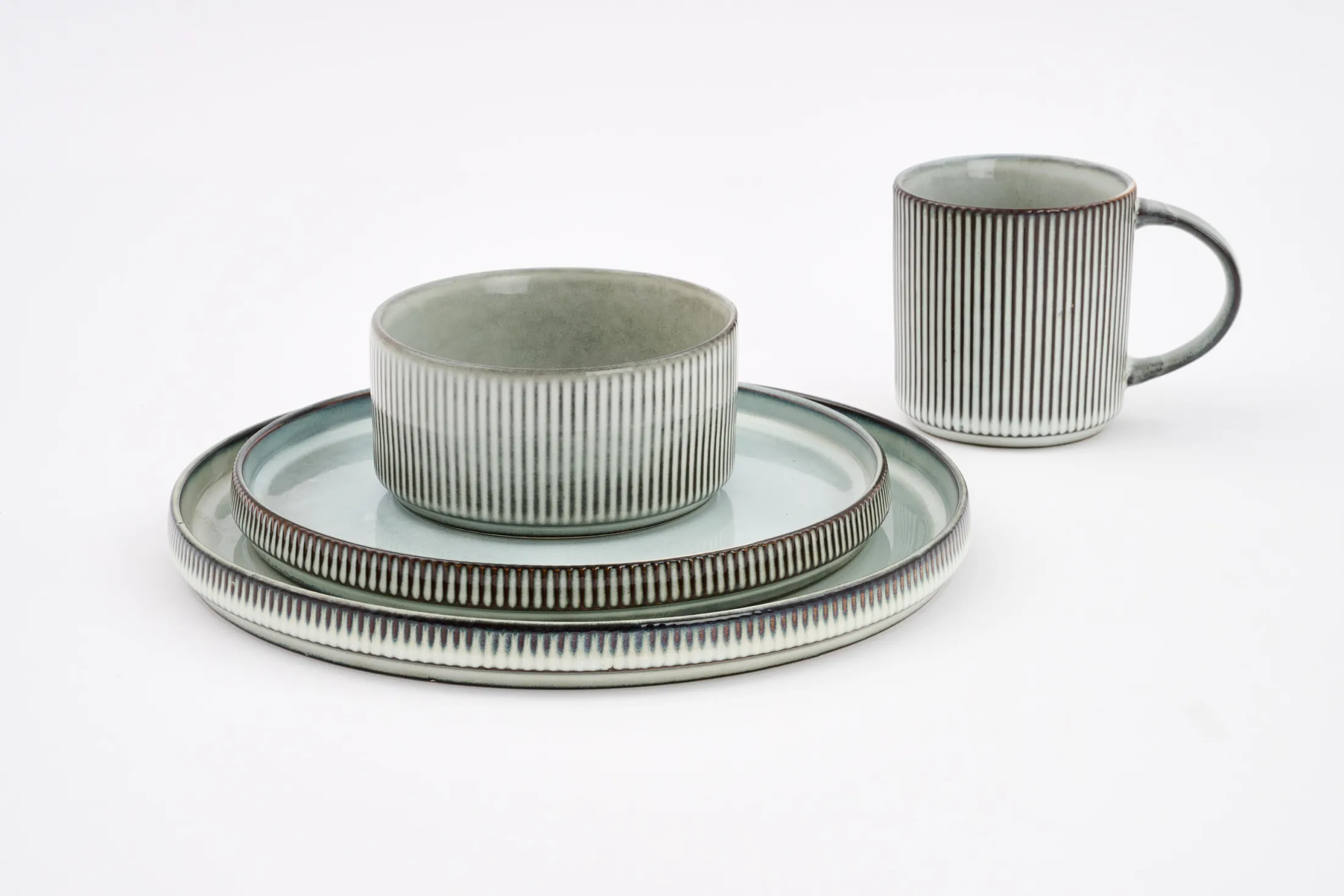 Sale Flamant Architecto, Bord, Keramiek, Grijs, 25,5Cm