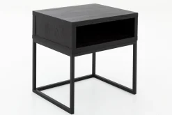 Clearance Flamant Armand, Bijzettafel, Zwart Eiken En Metaal