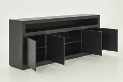 Sale Flamant Bjorn, Dressoir, Zwart, 4 Deurs, Met Dimbare Led-Verlichting
