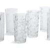 Clearance Flamant Bogart, Hoog Glas, Handgeslepen, Set Van 6
