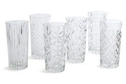 Clearance Flamant Bogart, Hoog Glas, Handgeslepen, Set Van 6
