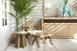 Discount Flamant Bruno, Fauteuil, Eiken, Riet, Met Kussen