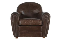 Discount Flamant Burnham, Club Fauteuil, Donkerbruin, Leer