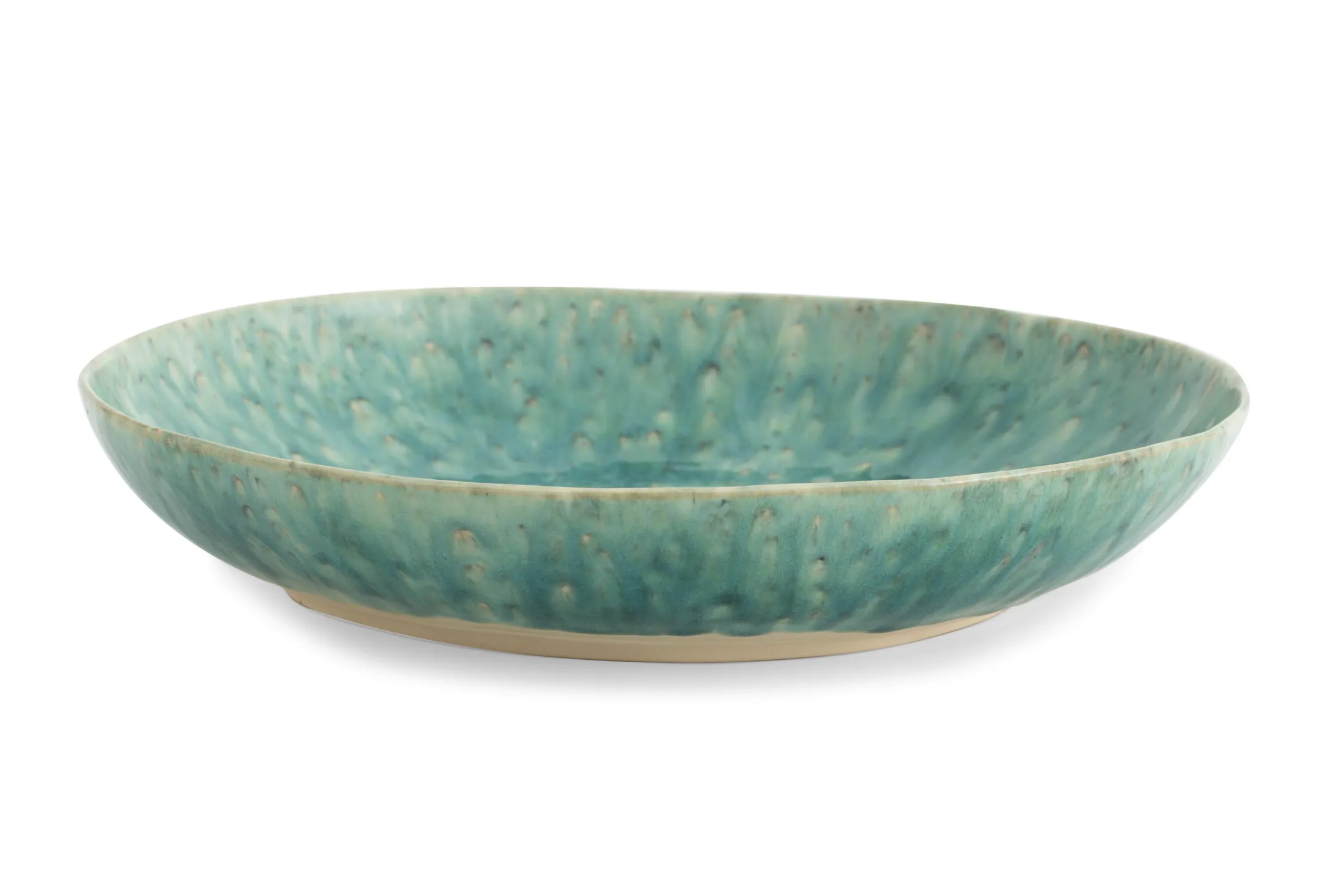 Outlet Flamant Cresta, Serveerschaal, Keramiek, Turkoois, Rond, 37 Cm