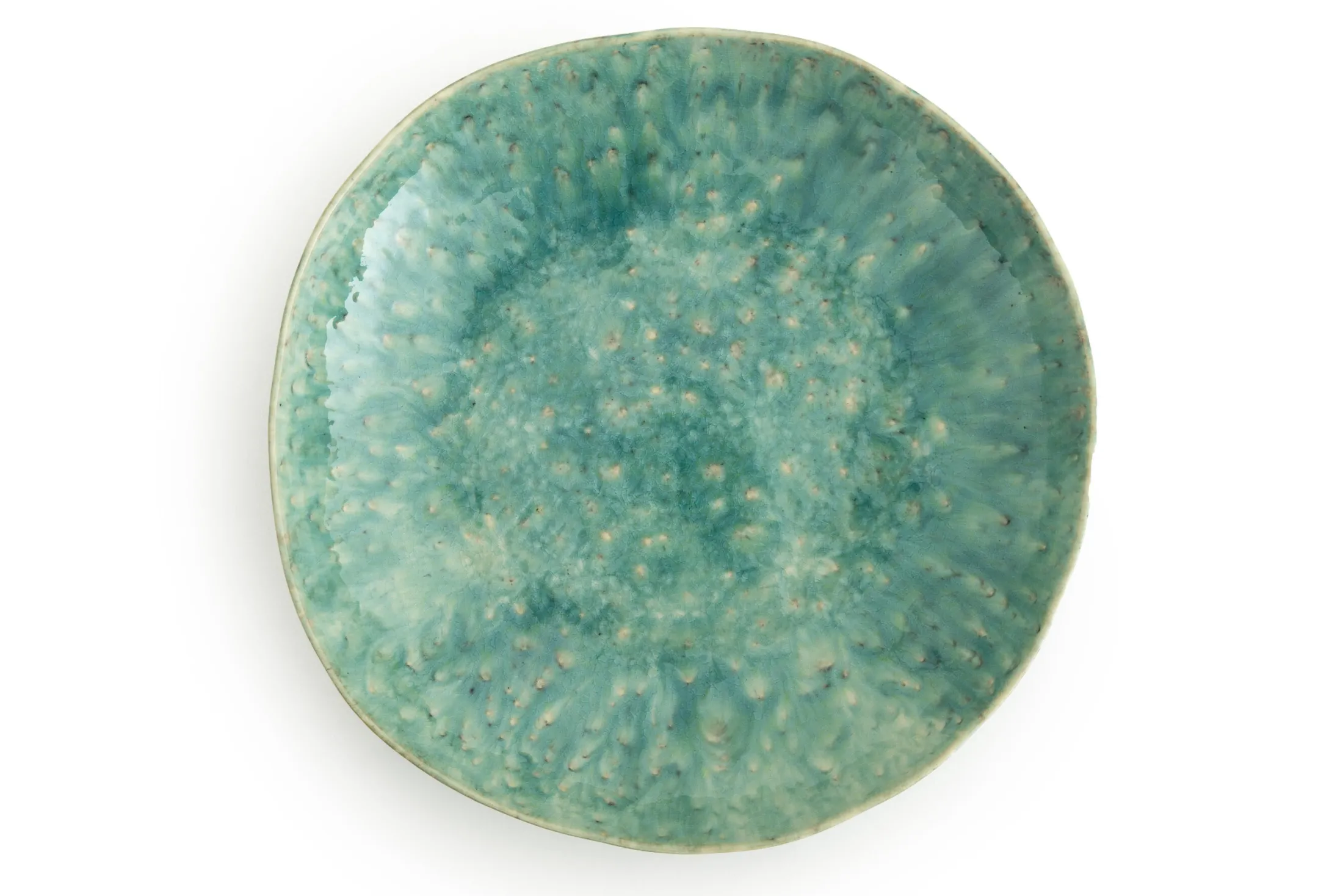 Outlet Flamant Cresta, Serveerschaal, Keramiek, Turkoois, Rond, 37 Cm