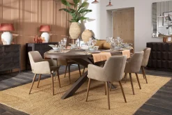 Clearance Flamant Forino, Eettafel, Gerookt Eiken, 264 Cm