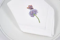 Best Flamant Lavendel, Servet, Borduurwerk, Set Van 6