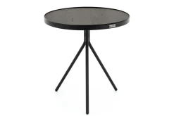 Hot Flamant Madison, Bijzettafel, Eiken En Metaal, Rond, 45 Cm, Donkerbruin