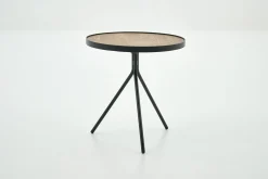 Online Flamant Madison, Bijzettafel, Eiken En Metaal, Rond, 45 Cm, Lichtbruin
