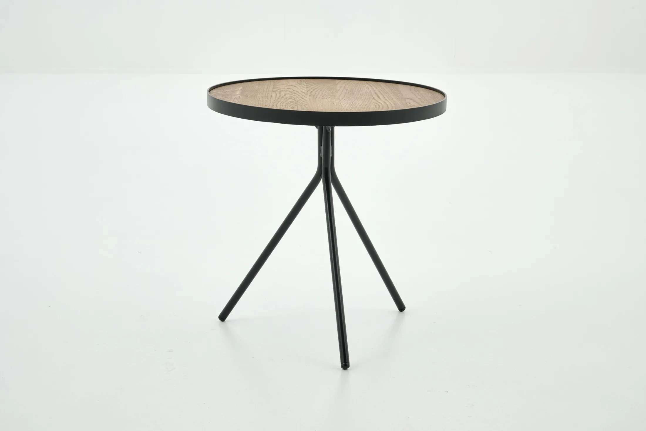 Online Flamant Madison, Bijzettafel, Eiken En Metaal, Rond, 45 Cm, Lichtbruin