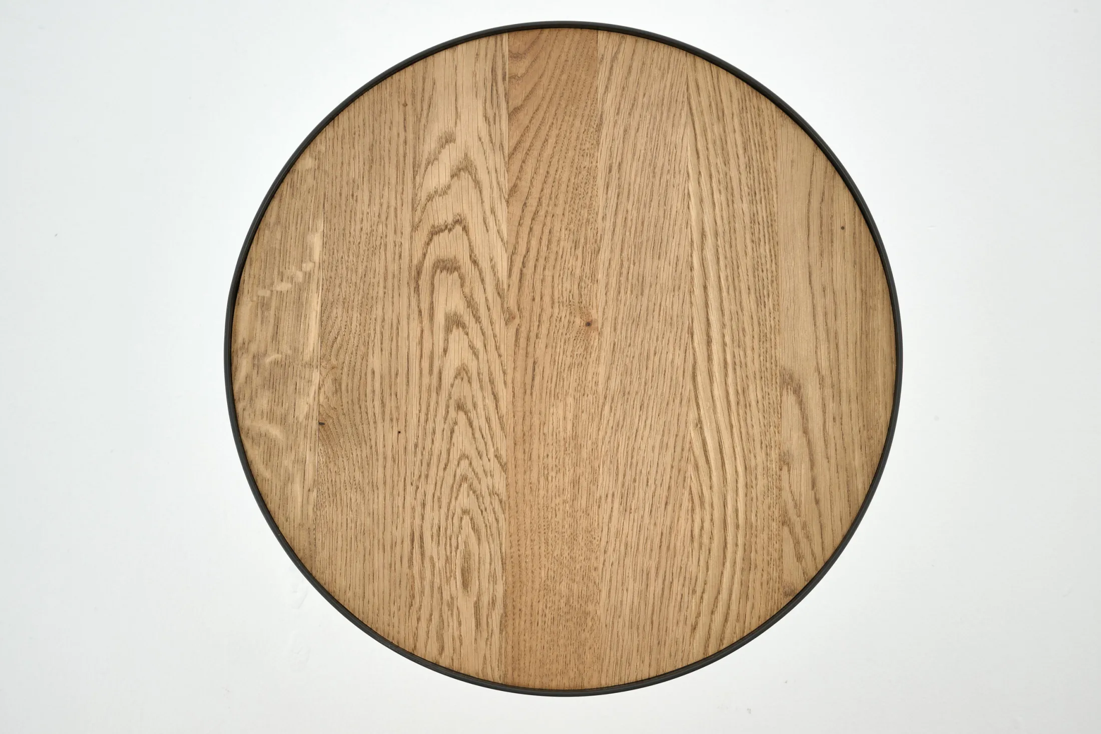 Online Flamant Madison, Bijzettafel, Eiken En Metaal, Rond, 45 Cm, Lichtbruin