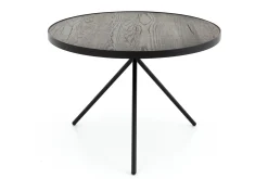 New Flamant Madison, Bijzettafel, Eiken En Metaal, Rond, 60 Cm, Donkerbruin