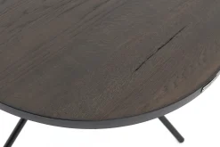 New Flamant Madison, Bijzettafel, Eiken En Metaal, Rond, 60 Cm, Donkerbruin