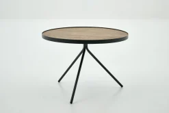 Sale Flamant Madison, Bijzettafel, Eiken En Metaal, Rond, 60 Cm, Lichtbruin