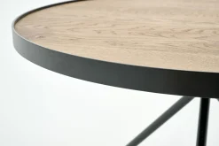 Sale Flamant Madison, Bijzettafel, Eiken En Metaal, Rond, 60 Cm, Lichtbruin