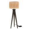 Best Flamant Maeve, Tafellamp Met Kap, Hout En Raffia