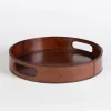 Outlet Flamant Manhattan, Dienblad, Bruin Leer, Rond