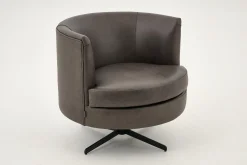 Clearance Flamant Marchetti, Fauteuil, Leer Zwart, Draaibaar