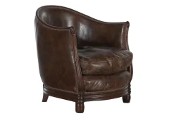 Hot Flamant Melbury, Club Fauteuil, Donkerbruin, Leer