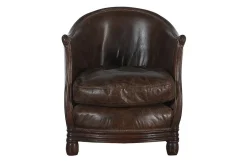 Hot Flamant Melbury, Club Fauteuil, Donkerbruin, Leer