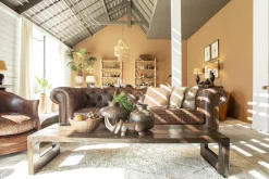 Hot Flamant Melbury, Club Fauteuil, Donkerbruin, Leer