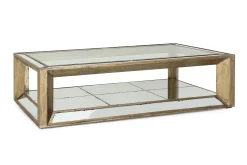 Hot Flamant Mitchell, Salontafel, Rechthoekig, Spiegelglas En Hout, 160X80