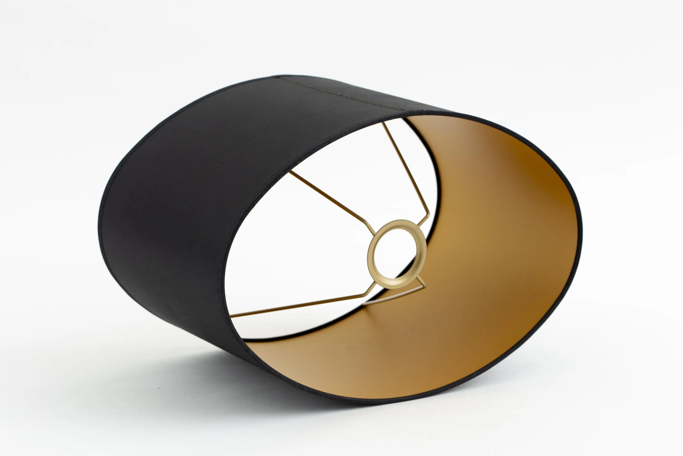 Outlet Flamant Ovaal, Lampenkap, Zwart En Goud, Ovaal, 35 Cm