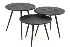 Clearance Flamant Robyn, Bijzettafel, Teruggewonnen Teak, Rond, Set Van 3