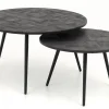 Hot Flamant Robyn, Salontafel, Teruggewonnen Teak, Rond, Set Van 2