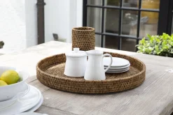 Clearance Flamant Togo, Dienblad, Rond, Riet, 48Cm