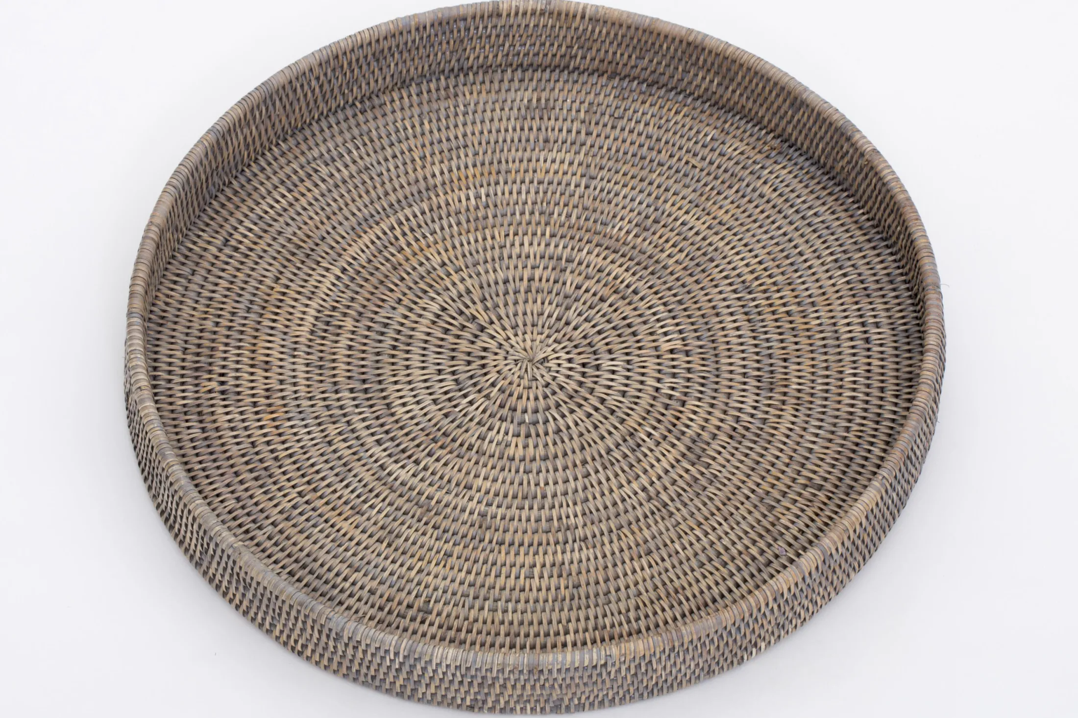 Sale Flamant Togo, Dienblad, Rond, Riet, Grijs, 48Cm