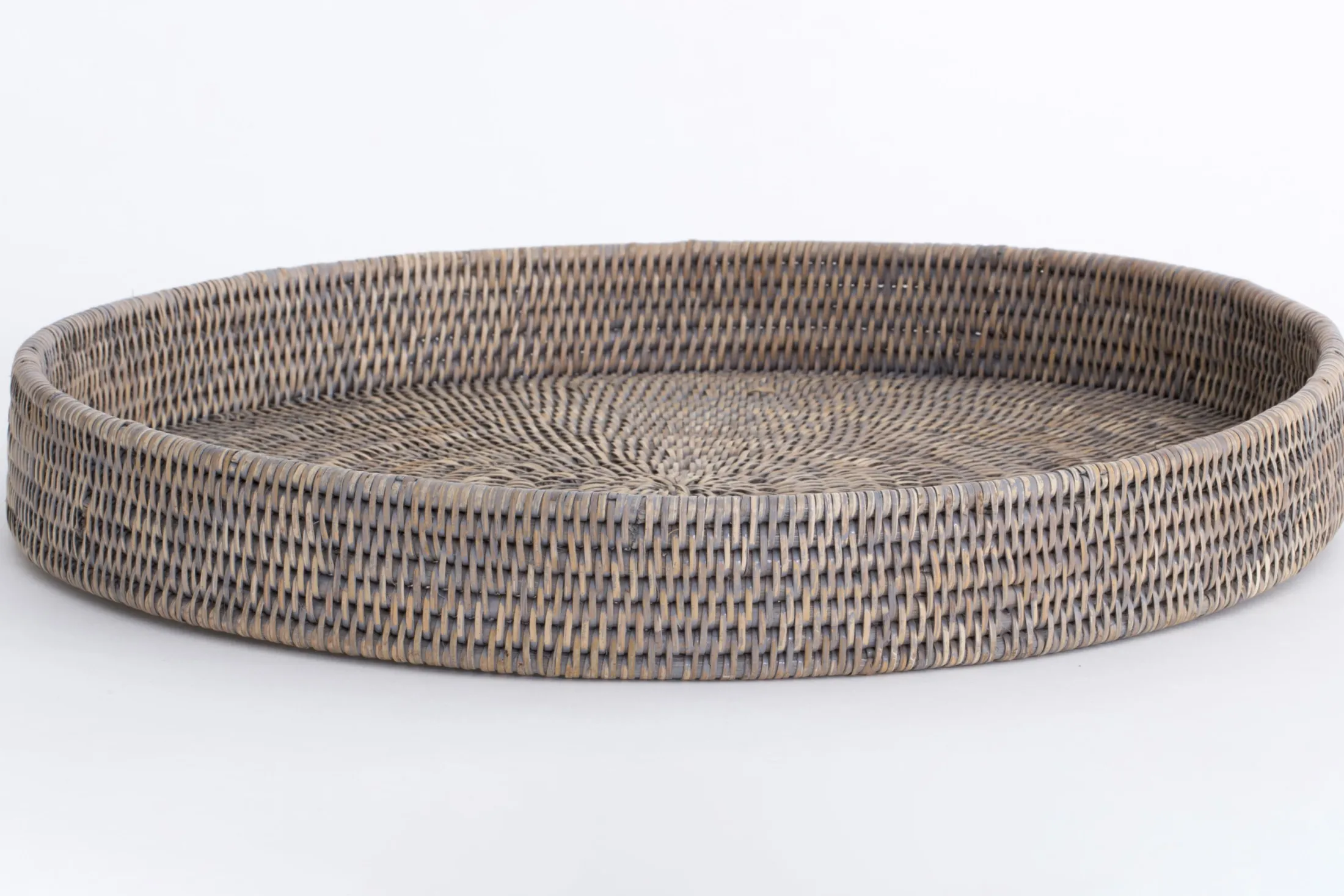 Sale Flamant Togo, Dienblad, Rond, Riet, Grijs, 48Cm