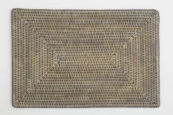 Clearance Flamant Togo, Placemat, Riet, Grijs, Rechthoekig