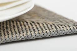 Clearance Flamant Togo, Placemat, Riet, Grijs, Rechthoekig