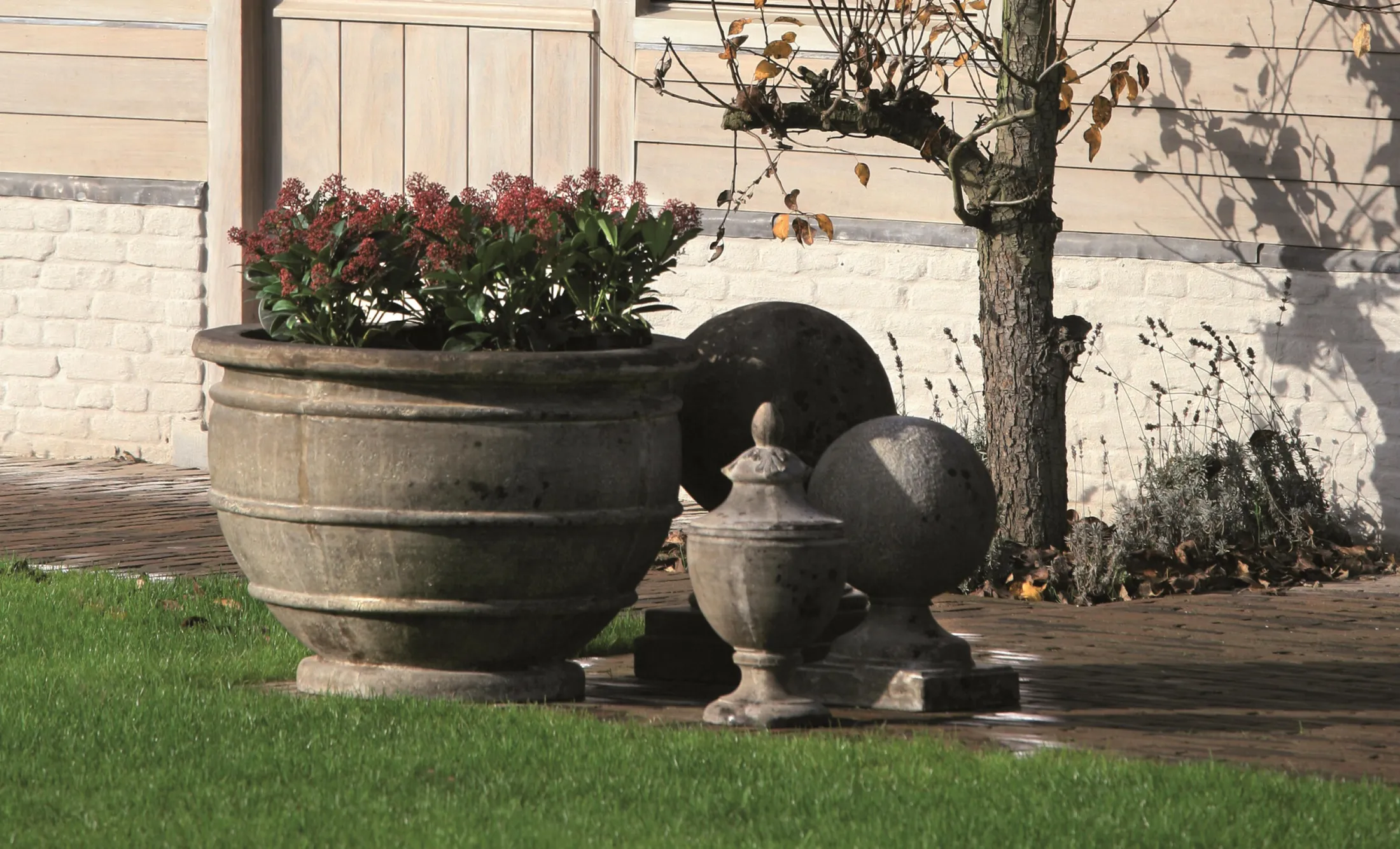 Sale Flamant Zedar, Decoball Te Voet, Gereconstrueerde Steen Op Glasvezel, S