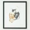 Flamant Zwart-Gouden Splash, Kunst Aan De Muur, Model 3